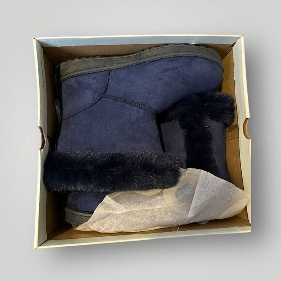 New with Box SO Women's Paulina Blue Faux Fur Winter Boot Size 8 - Picture 8 of 8